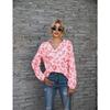 YYFS Women's Fashion Casual Spring Fall Leopard Print Long Sleeve V-Neck Blouses & Shirts
