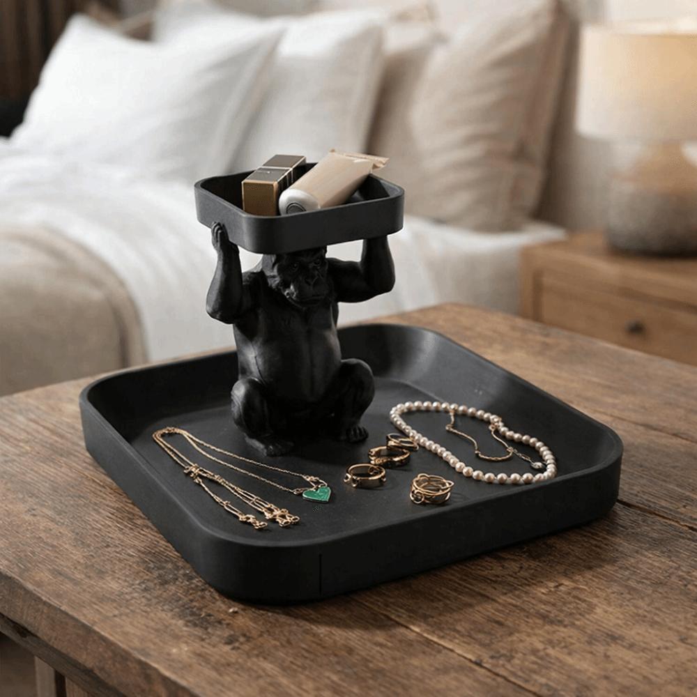 Practical Plastic Gorilla Storage Tray Cute Decorative Gorilla Tray Ornament Unique Key Storage Tray Living Room
