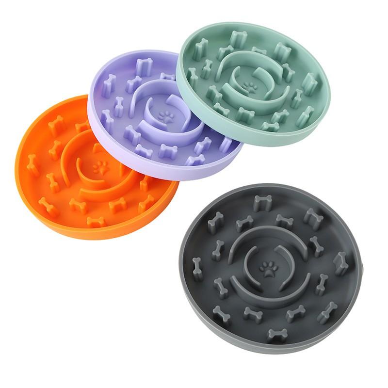 Silicone Slow Feeder Bowl Dogs Cats Non-Slip Circular Lick In Multiple Colors