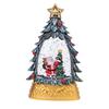 Christmas Snow Ball Lantern Lighted Santa And Christmas Tree Scene Glittering Water Snow Ball Decoration for Home Desktop Decor
