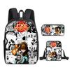 Classic Funny Fire Force season 3 3D Print 3pcs/Set pupil School Bags Laptop Daypack Backpack Inclined shoulder bag Pencil Case