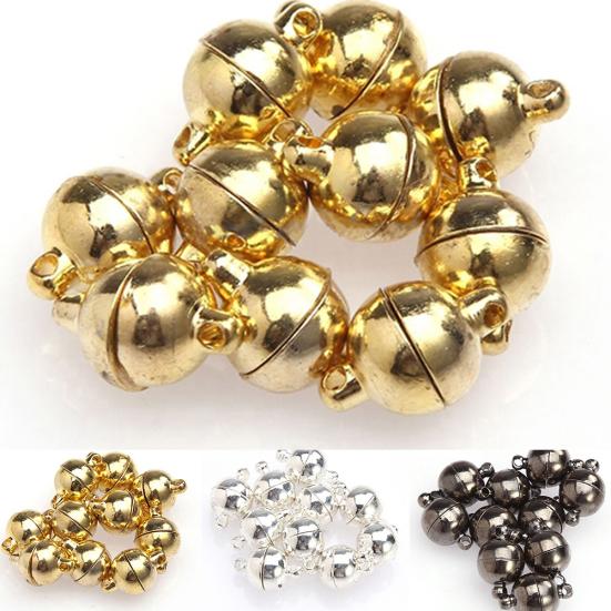 10Pcs 6mm/8mm Round Ball Magnetic Clasps DIY All Match Necklace Tools