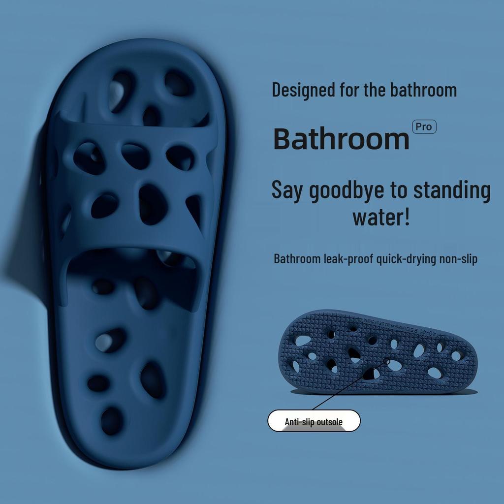 EVA Plus Size Non-Slip Shower Slippers for Men & Women - Hollow, Odor-Free, Indoor/Outdoor Use