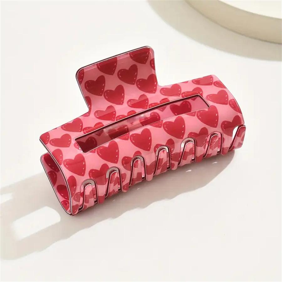 

Модная заколка-клипса с принтом «роза и любовь», новинка, розовая, атмосфера Дня святого Валентина, женская заколка для волос, заколка-акула, аксессуары для волос