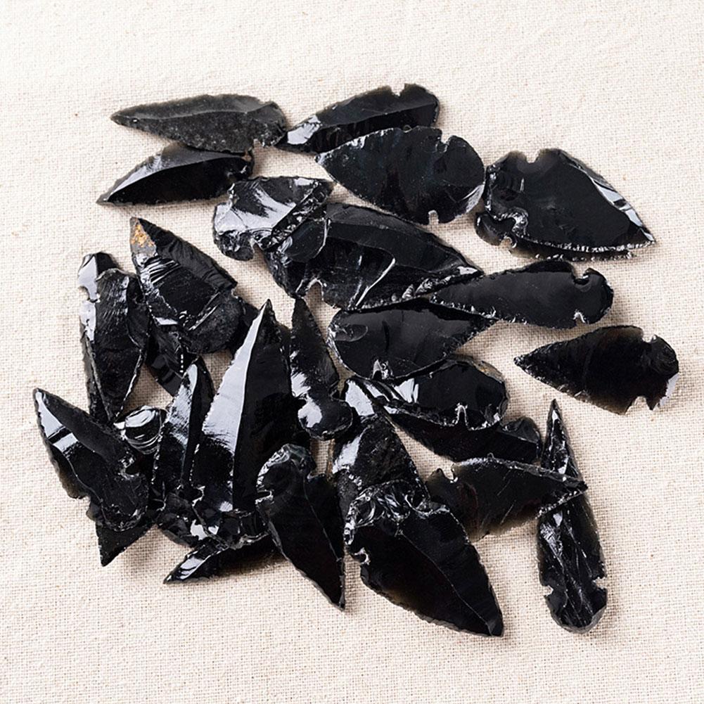 Buy Natural Obsidian Carved Arrowhead Healing Crystal Collection New S9C2 Gift D4H7 B6C5 at