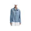 Levis Solid Color Loose Long Sleeve Shirt Women Shirts Sky-Blue A7610-0000