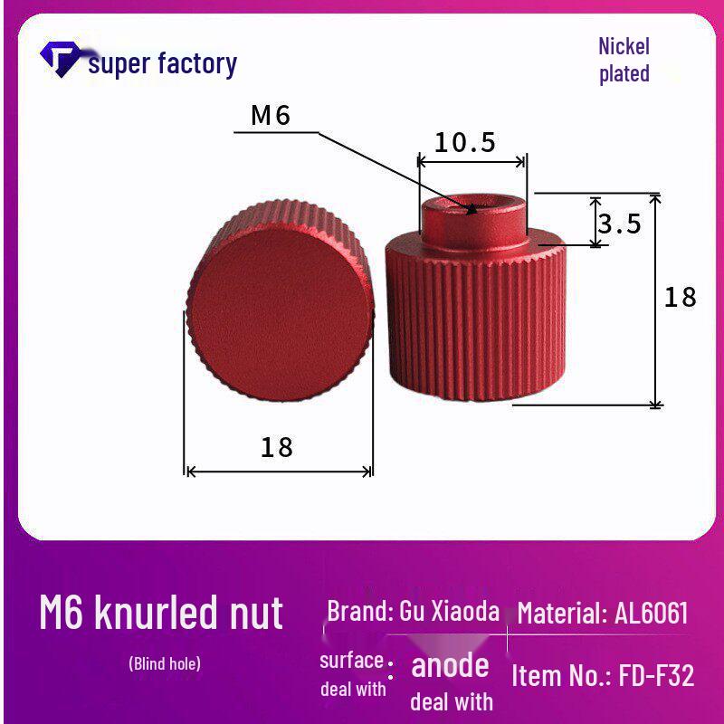 Aluminum Alloy Extended Handle Knurled Adjustment Nut Cap M4/M5