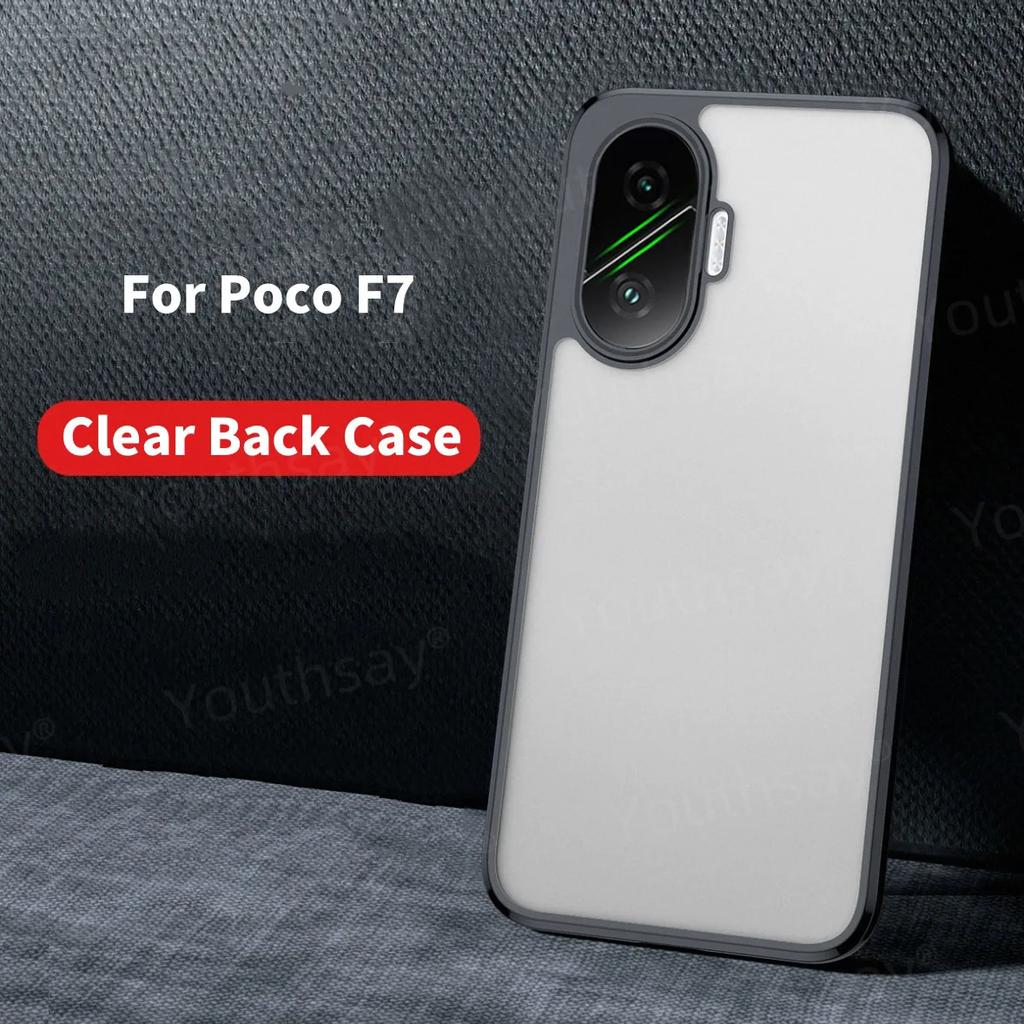 For POCO F7 F 7 Matte Acrylic Case for Xiaomi POCOF7 Redmi Turbo 4 Pro Luxury Shockproof Frosted Transparent Hard PC+TPU Bumper