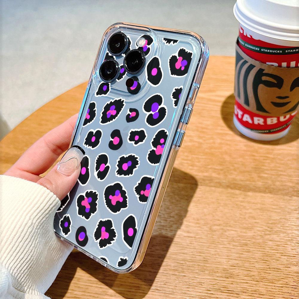 Pink Purple Leopard Print Phone Case for Xiaomi Redmi Note 15 14 13 12 11 10 9 8 7 Pro Plus Soft Shockproof Protective Cover