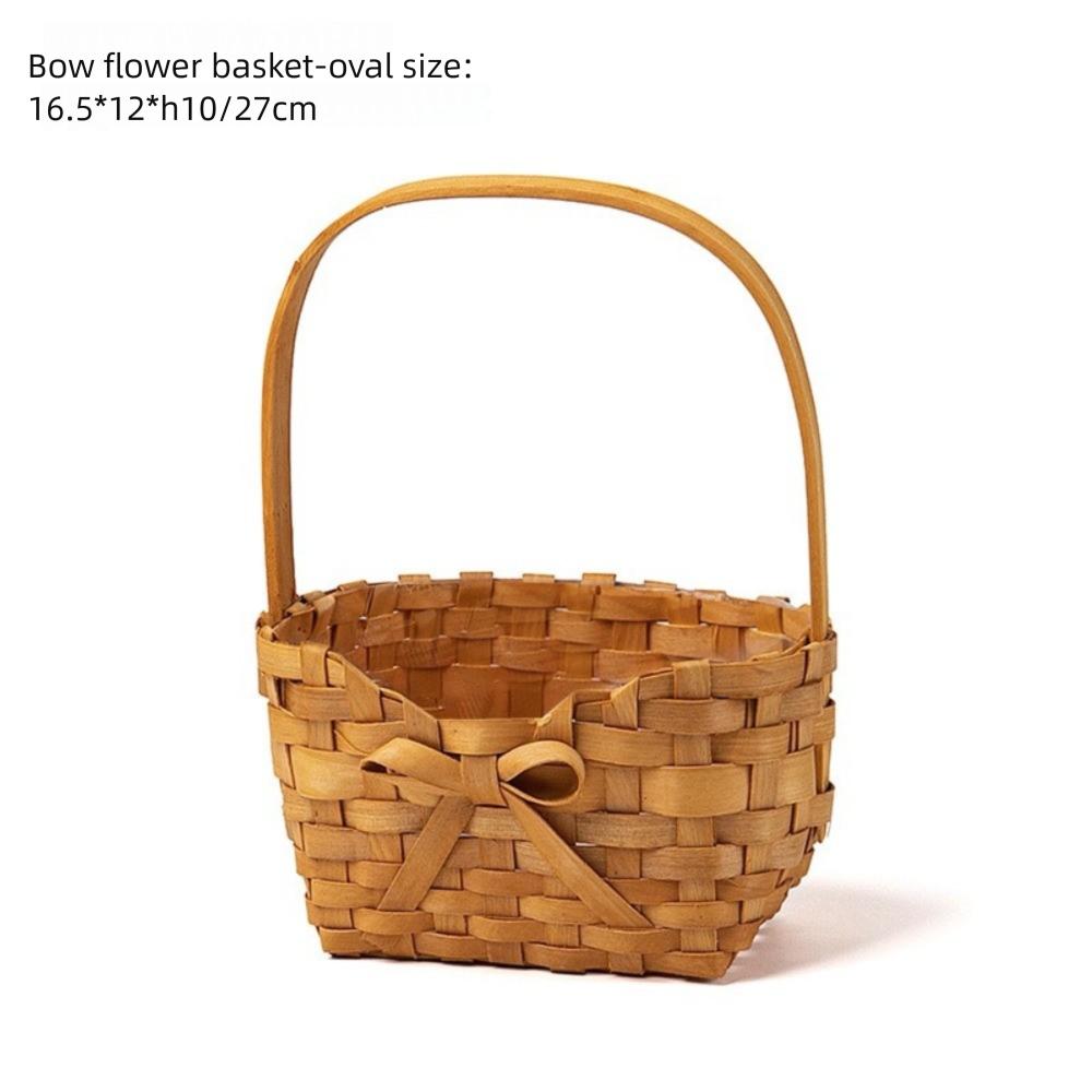 Willow Rattan Bride Flower Basket Hand-Woven Flower Arrangement Basket Sundries Organizer  Wedding
