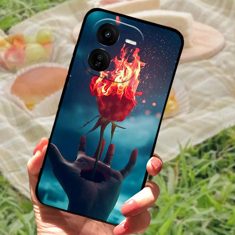 Coque de téléphone pour Vivo IQOO Z9x Luxe Peinte Silicone Arrière pour IQOO Z9x Anti-traces de doigts TPU Souple Coque de Protection