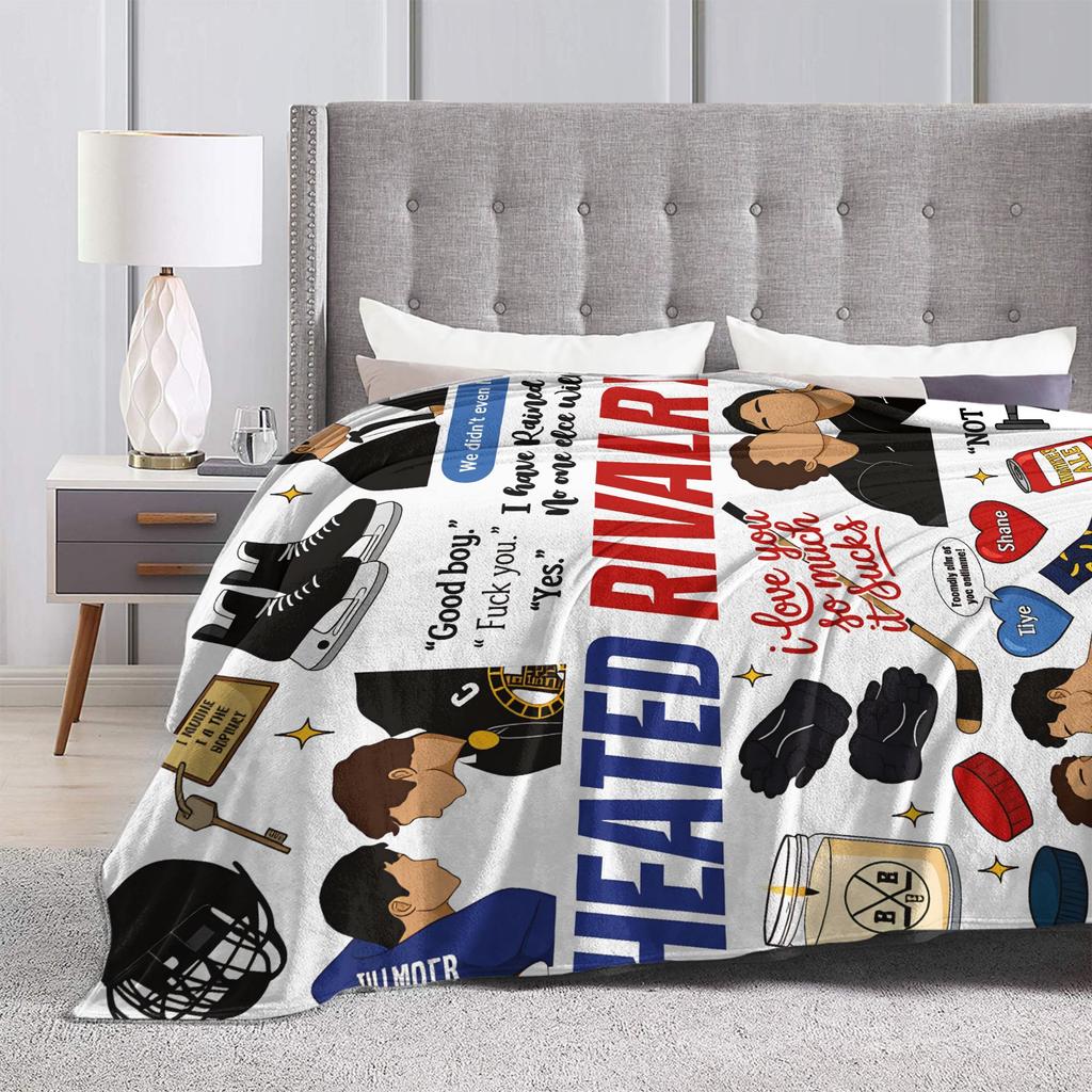 Heated Rivalry Fuzzy Blankets Cute Hollanov Awesome Throw Blanket for Sofa Bedding Lounge 150*125cm Quilt