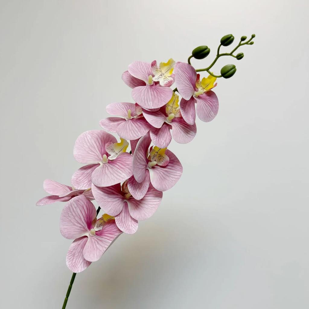 9 Head Latex Butterfly Orchid Artificial Flowers Hand Feeling Fake Flowers RoomTable Decoration Wedding Arrangement