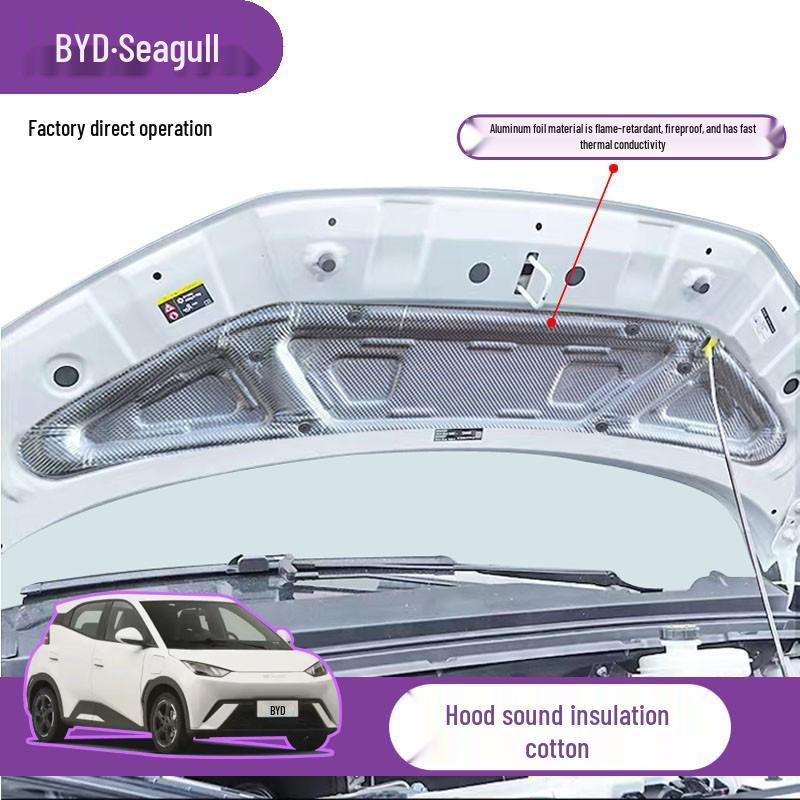 BYD Seagull Hood Sound & Heat Insulation, Noise Reduction & Vibration Damping Interior Modification