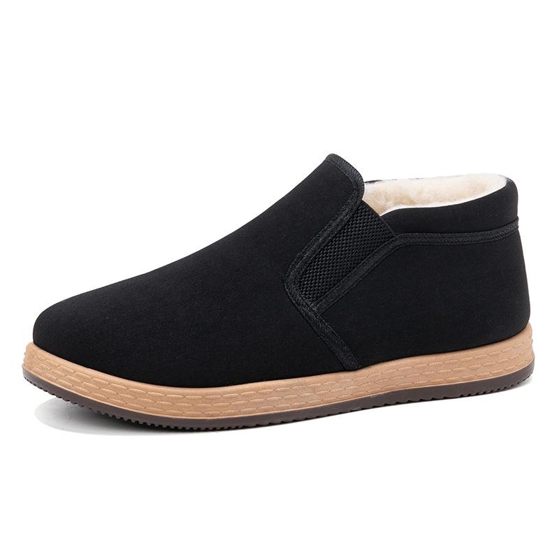 Winter New Old Beijing Cloth Shoes Men's Velvet Thickened Cold-resistant Warm Cotton Shoes Non-slip Comfortable Casual Dad Cotton Boots