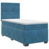 Box Spring Bed with Mattress and Headboard Blue 80 X 200 Cm Velvet