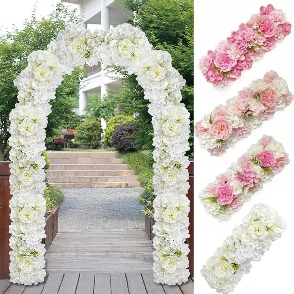 Artificial Rose Flower Panel Shower Decoration Table Arrangement Wedding Wall Background Decor Arc Flower Row Party Supplies
