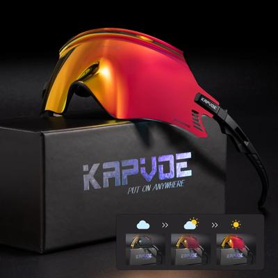 Red or Blue Photochromic Cycling Glasses Bike Bicycle Glasses Sports Men's Sunglasses MTB Road Cycling Eyewear Goggles