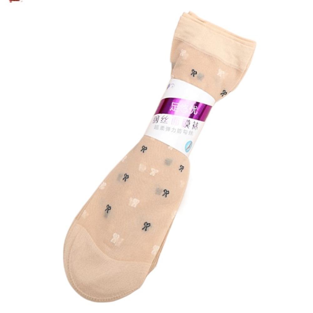 10Pairs Ultra-thin Crystal Silk Tube Socks Flower Silk Sheer Socks Women Invisible Socks  Summer