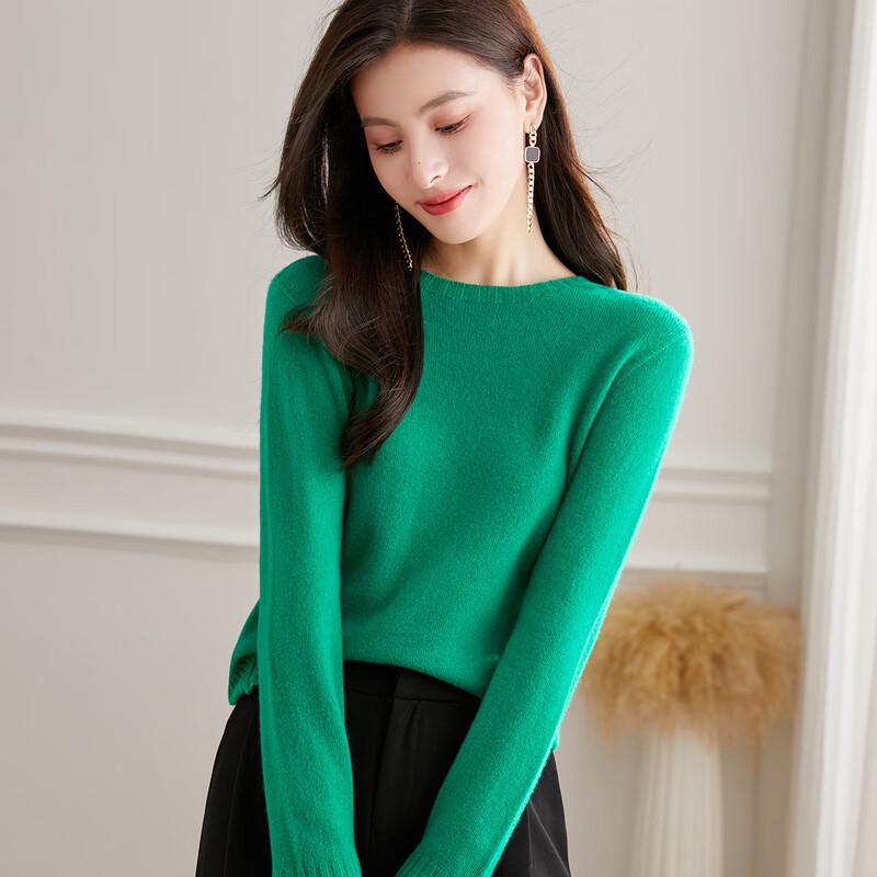 Srcr Women's 100% Merino Wool Basic Crewneck Sweater