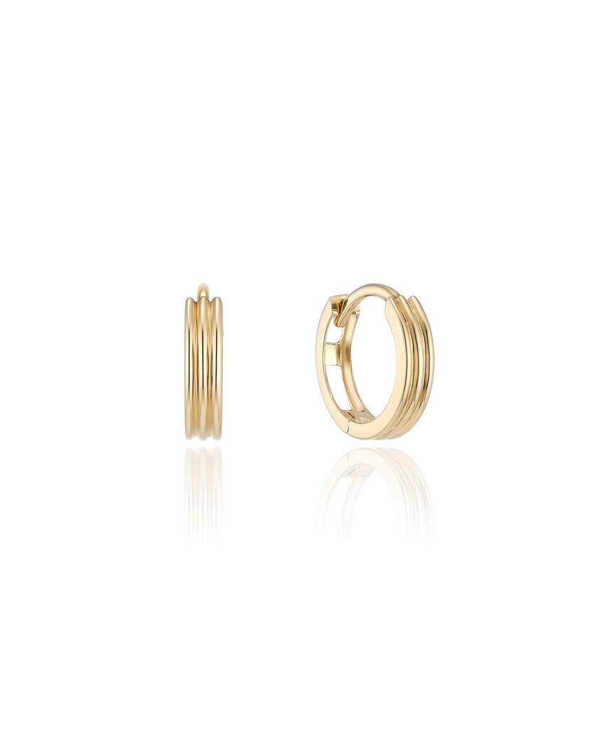Lloyd Triple Hoop 5K Gold One-Touch Ring Earrings Lohq3007H