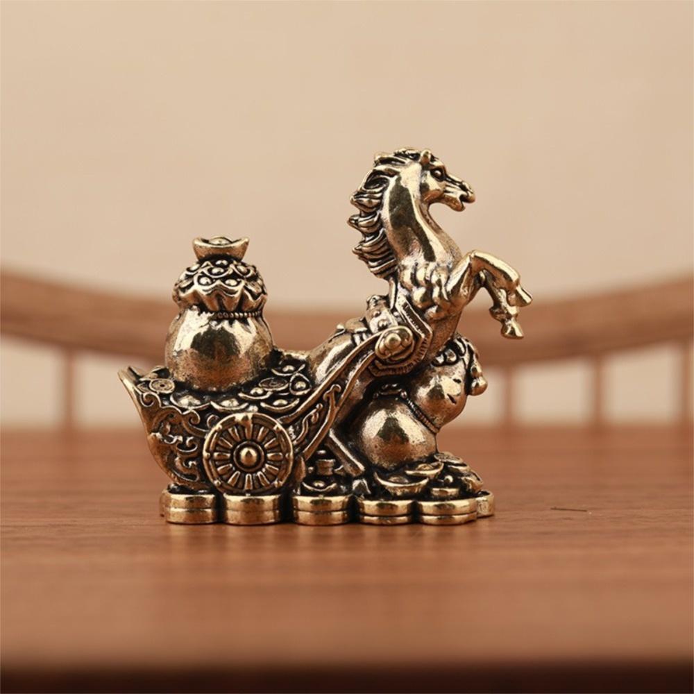 Full Copper Horse Statue Wealth Attracting and Protecting Fortune and Success Horse Zodiac Desktop Ornament Metal Craft