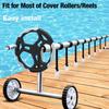 Swimming Pool Cover Reel Set Solar Cover Reel Blanket Strap and Clip Pool Solar Cover Roller Attachment Strap Clip