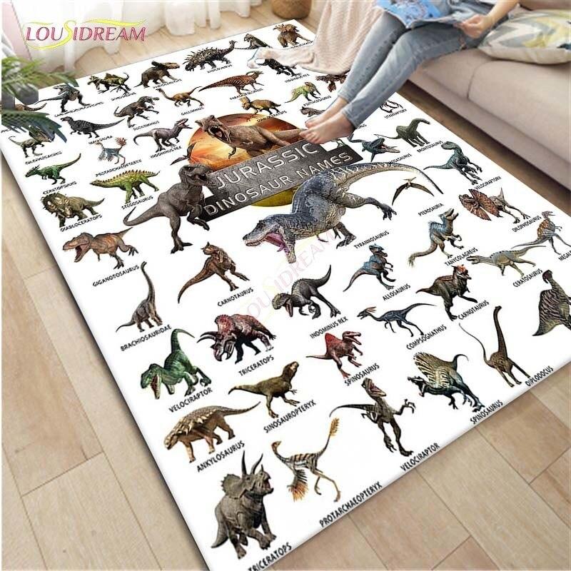Jurassic Park Dinosaur Pattern Carpet Anti-Skid Area Floor Mat Rug Non-slip Mat Dining Room Living Room Soft Bedroom Carpet