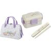 Skater Sumikkogurashi 23 Rabbits Garden Antibacterial Dishwasher Safe Soft Lunch Box 4-Point Lock 2-Tier 600ml Chopsticks Chopstick Case Set Insulated