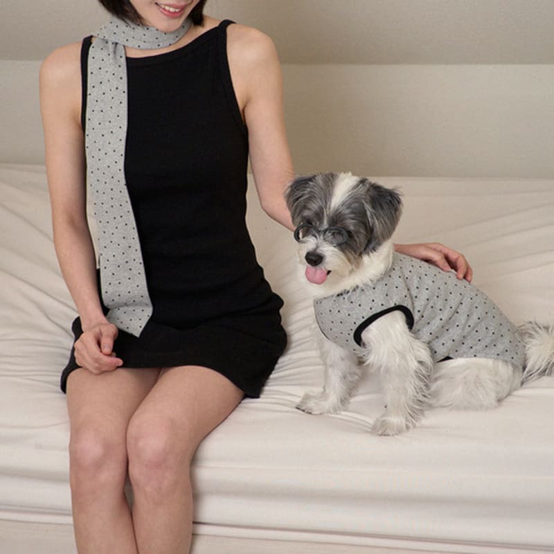 Geegee Mini Star Cotton Scarf - Grey