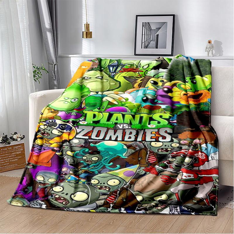 P-Plants vs. Z-Zombies Game Blanket Sofa Office Nap Peashooter Blanket Student Dormitory Bed Cover Customizable
