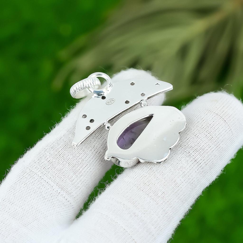 Gift For Women Pendant 925 Sterling Silver Natural Star Amethyst Gemstone