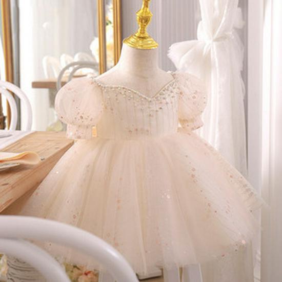 Girls' Fashionable Princess Gown - Puffy Trailing Evening Dress for Catwalk, Party, or Piano Performance
