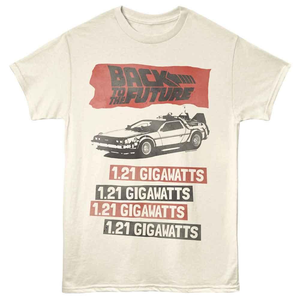 Back To The Future - Gigawatts - Adult Unisex Short Sleeve T-Shirt - Natural 2XL