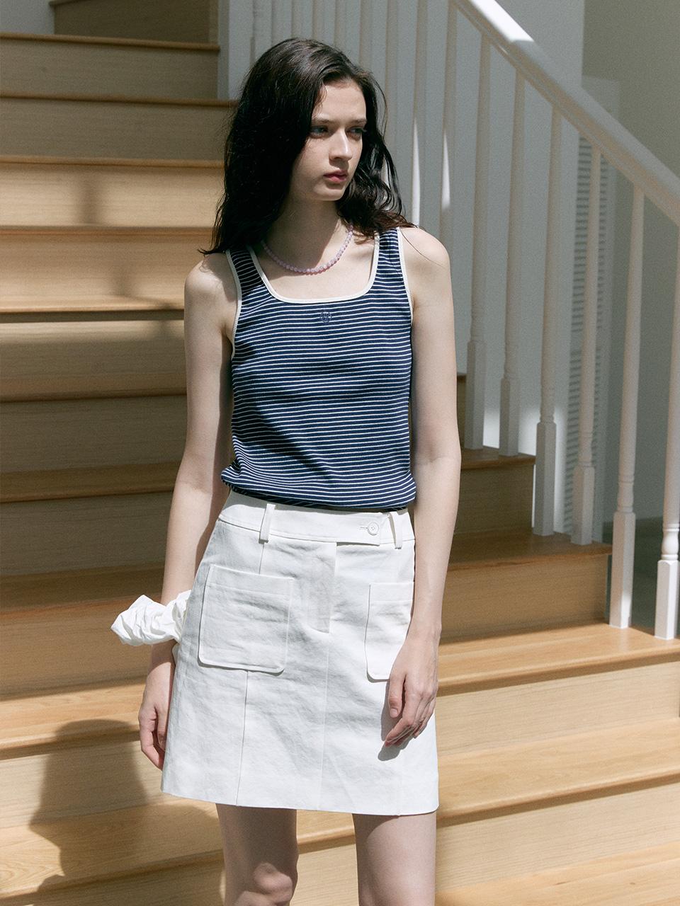 Mout Logo Stripe Sleeveless (Navy Stripe) Navy Stripe/S