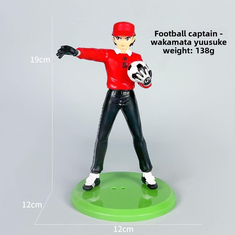 Captain Anime Tsubasa Character Playing Soccer Scene Model Ornament Desktop