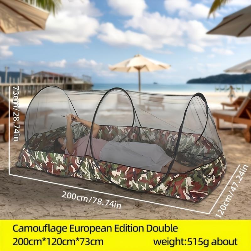 Pop-Up Camping Mosquito Net Tent Portable No Installatio with Camouflage Base for Travel Outdoor Use Full 360° Bug Protection