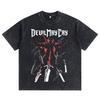 Game Devil May Cry Dante Washed Vintage T-shirt Men's Women Clothing Fashion T-shirts Casual Cotton LOOSE Short Sleeves T Shirt