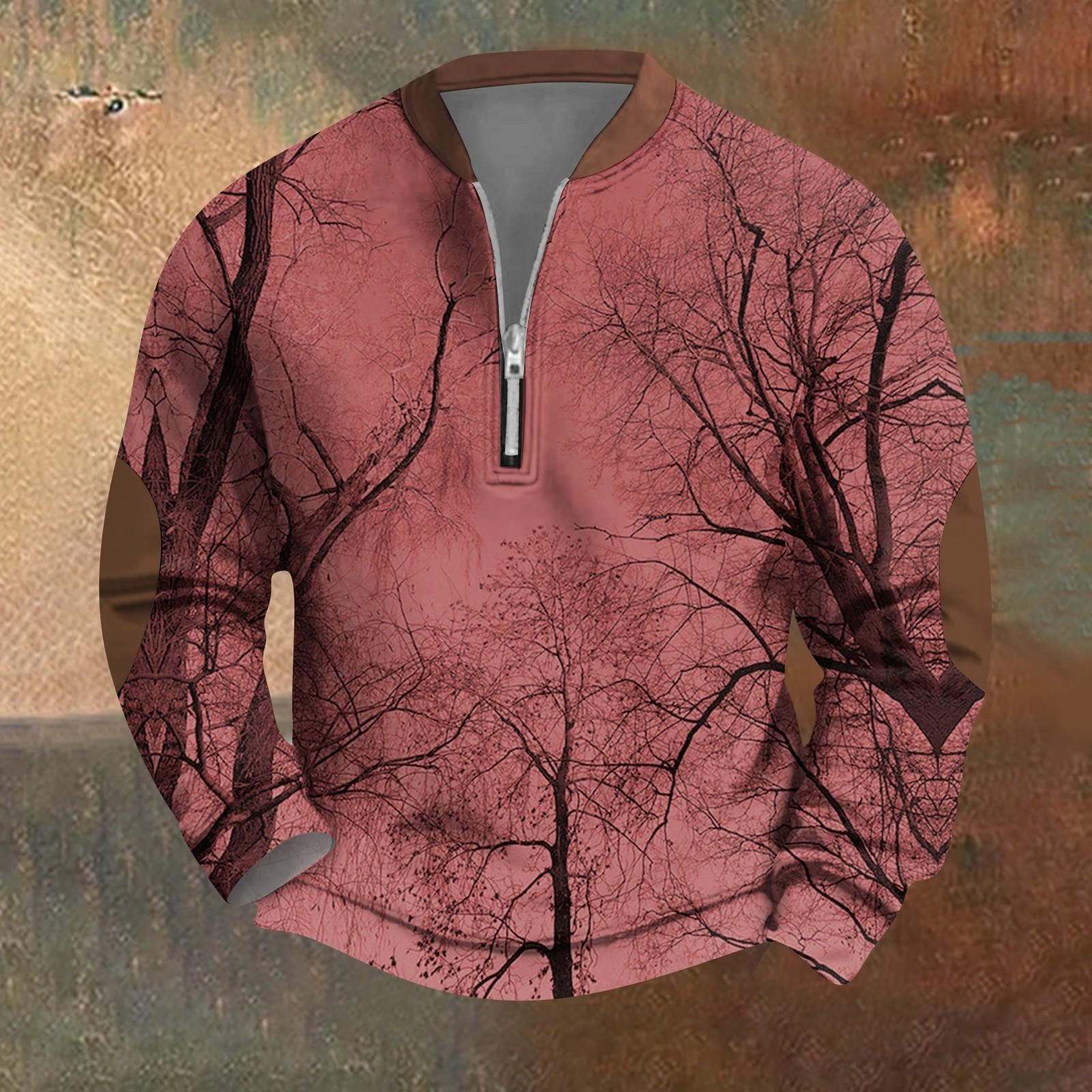 

Мужская повседневная толстовка в стиле ретро с градиентным принтом XL красный