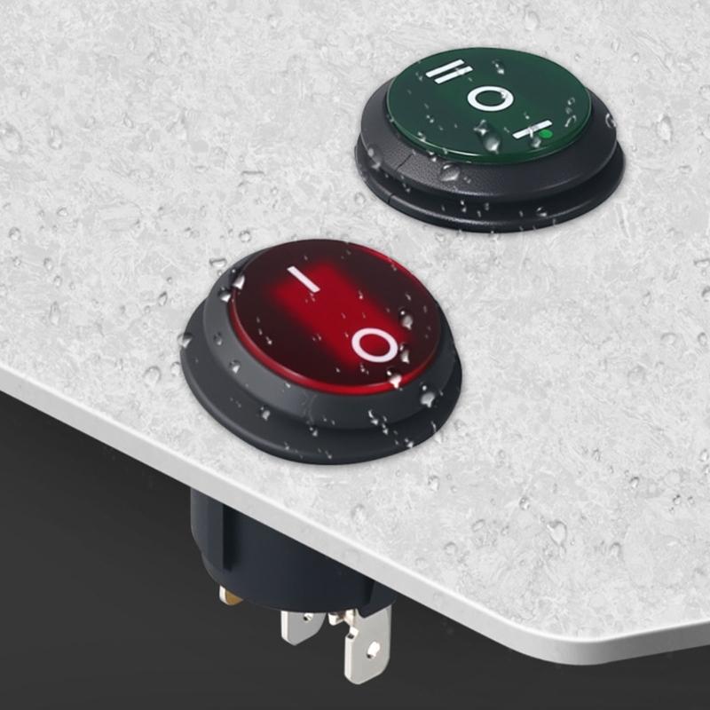 Water Resistant Round Rocker Switches 3 Pin 3 Position Industrial Control Switches Suitable for Industrial Control panel 