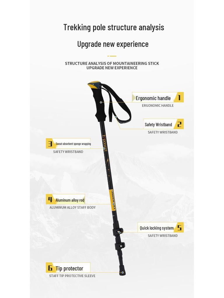 Genuine Abu Dah Ultralight 7075 Trekking Poles with External Lock for Hiking