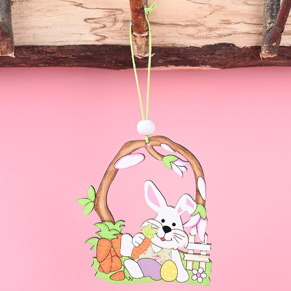 Easter Wooden Enchanting Hanging Decorations Including Cute Rabbit And Designs Chick