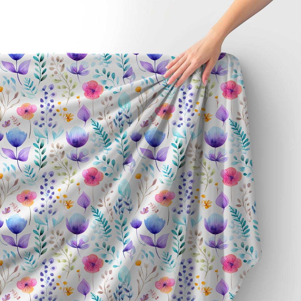 Royal Samt Stoff Polyester Zum Nähen - Motiv Blumen - Rdx2425