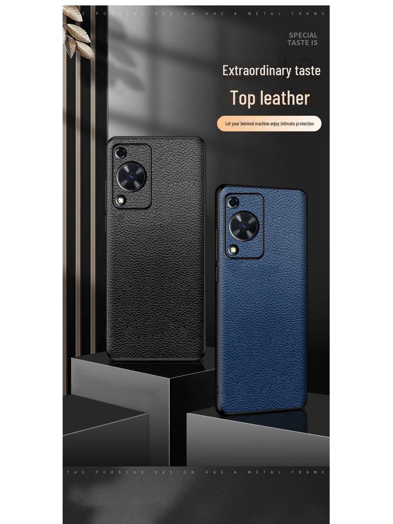 Genuine Leather Cowhide Litchi Pattern Case for Huawei Enjoy 70/70Pro - Premium All-Inclusive Protective Cover