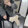Fashion Shoes for Women Chunky Round Toe Womens Snow Boots Platform Elegant With Medium Heels 39 Gyaru Spring 2025 Protective New In Hot