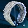 Elegant Faux Pearls Headbands Rhinestones Hair Hoop Girls Hairband for Weddings and Parties
