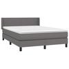 3130665 vidaXL Divan Bed with Mattress Grey 140x200 Cm Faux Leather