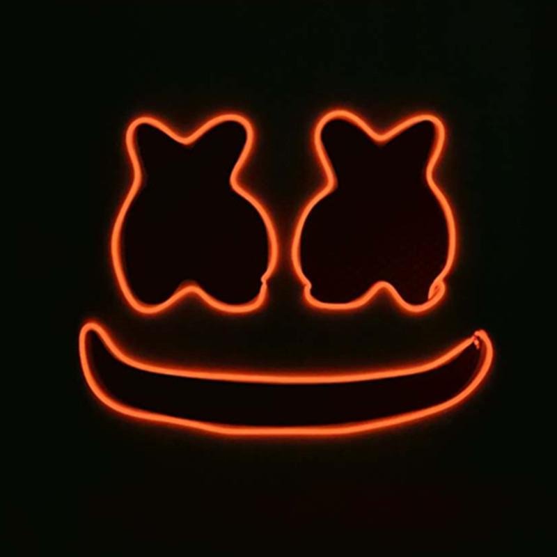 Masca LED Luminoasă la Modă Costume DJ Accesorii Articole Strălucitoare Lumină Neon Mască Marshmallow Pentru Festival de Muzică Club de Noapte Dans