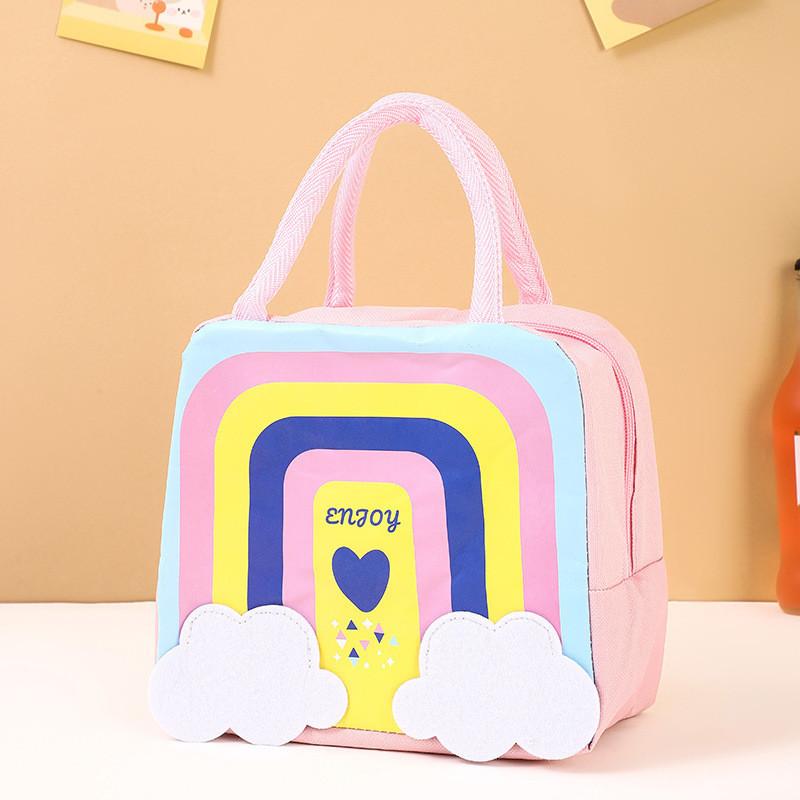 

Lunch Bag Cartoon For Students Thick Aluminum Foil Insulated Lunch Box Storage розовый