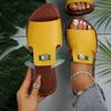 2024 Summer New Hot Selling Casual Fashion Solid Color Open Toe Slippers Comfortable Non-Slip Women's Low Heel Slippers